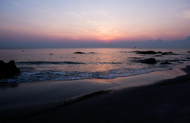 Tranquil, Sea, Sunset, Summer, Beach