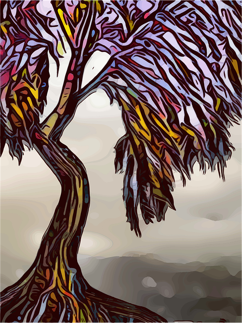 Free tree drawing abstract illustration