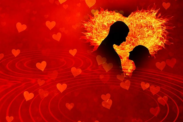Free heart love flame illustration