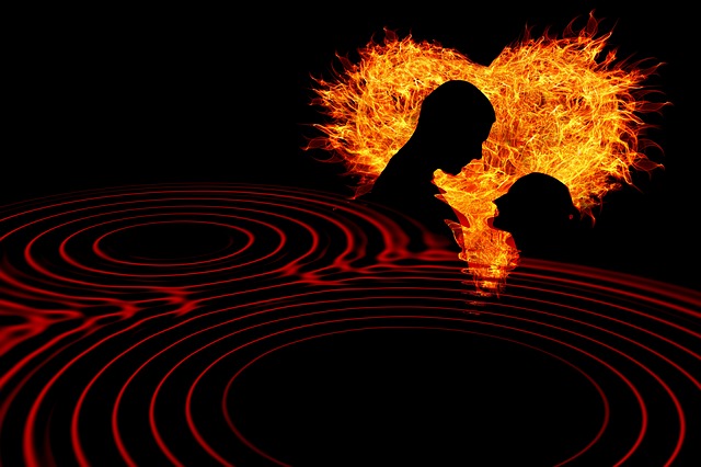 Free heart love waves illustration