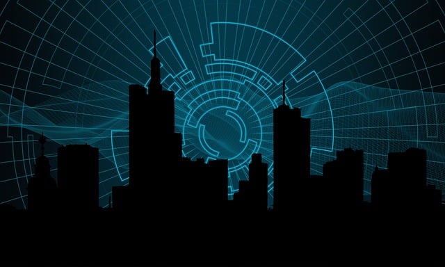 Free technology city globalisation illustration