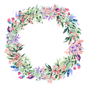 Wreath, Watercolor, Floral, Berries