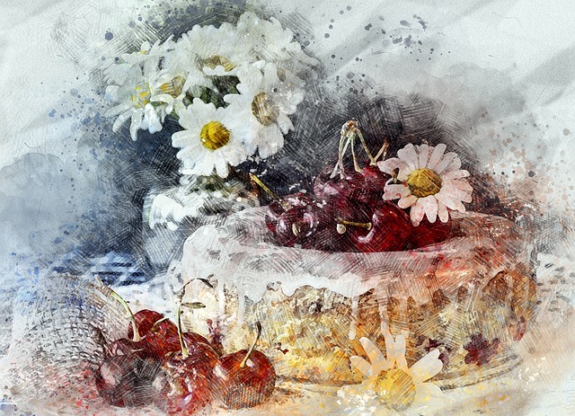 Kirschkuchen, Kuchen, Kirschen, Backen