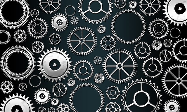 Free gears mechanism mechanical illustration