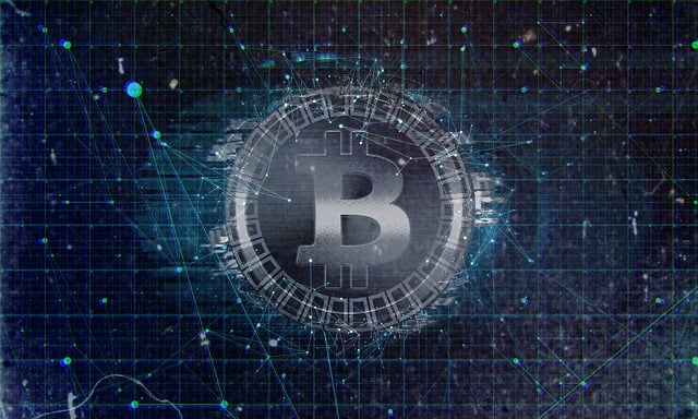 Free bitcoin blockchain business illustration