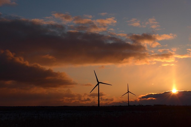 Free Windmill Sunset photo and picture