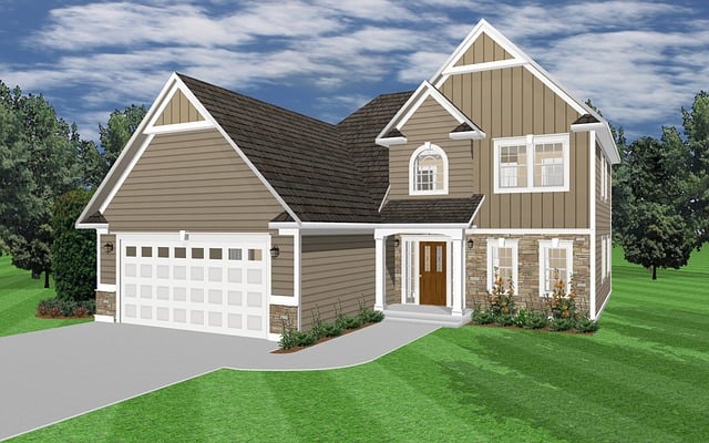 Casa, Render 3D, Exterior, Arquitectura