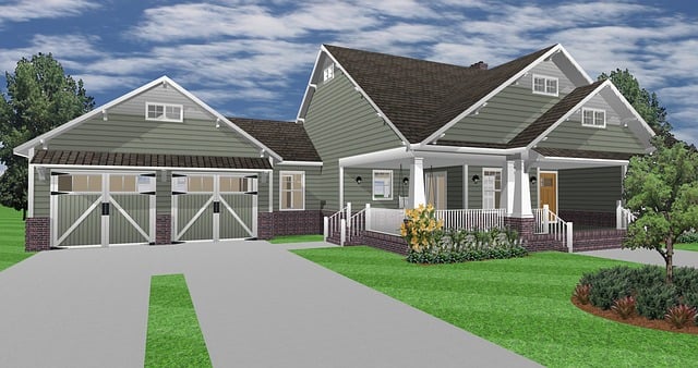 Free house 3d render exterior illustration