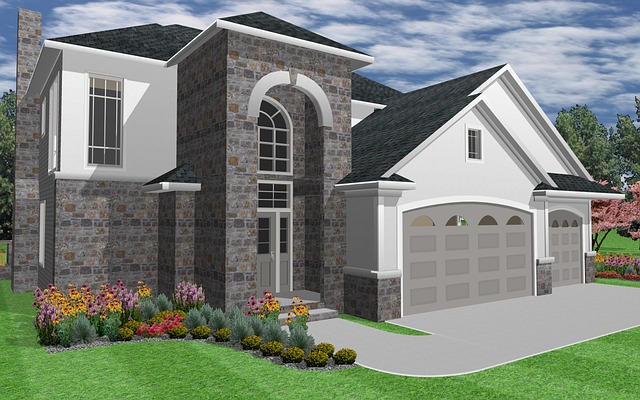 Free house 3d render exterior illustration