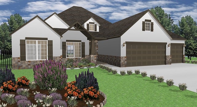 Casa, Render 3D, Exterior, Arquitectura