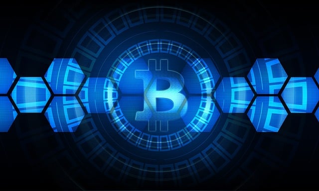Free bitcoin blockchain business illustration