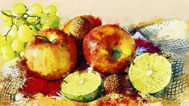 Free fruit apple mandarin illustration