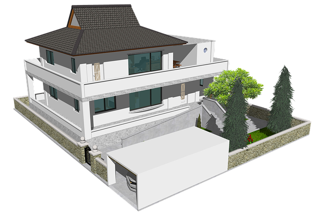 Free republic of korea hanok traditional building illustration