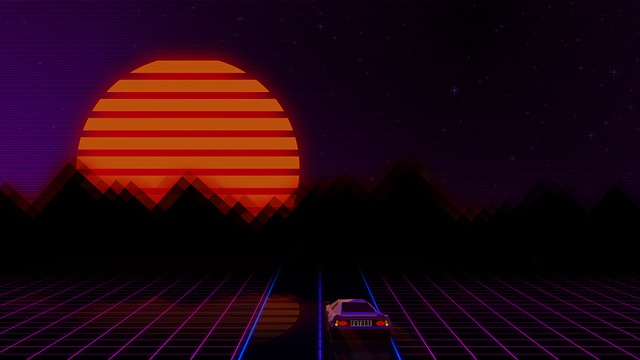 Free style retro futuristic illustration