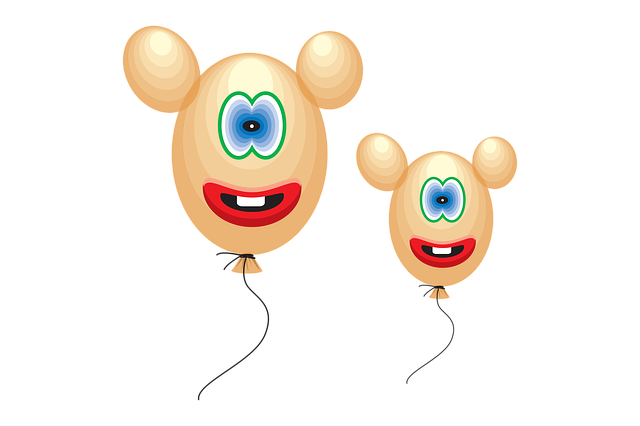Free funny balloon kids illustration