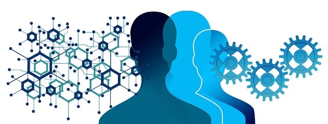 Free hexagon group blockchain illustration