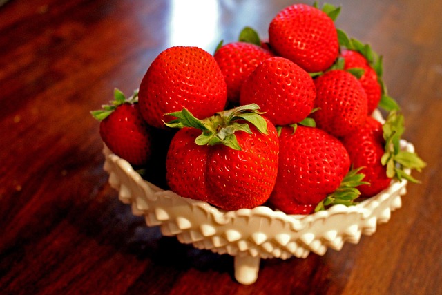 Fresas, Tazón De Bayas, Rojo, Fresa