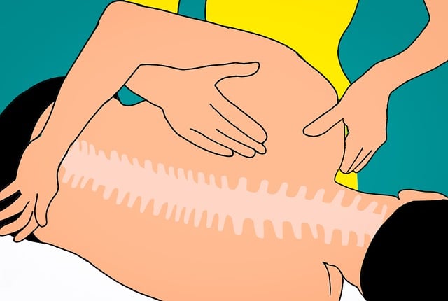 Free massage back pain woman illustration