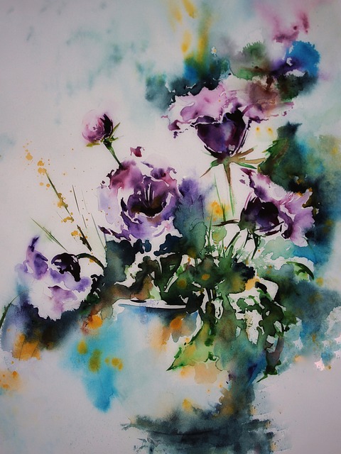 Free gloxinia flower painted illustration