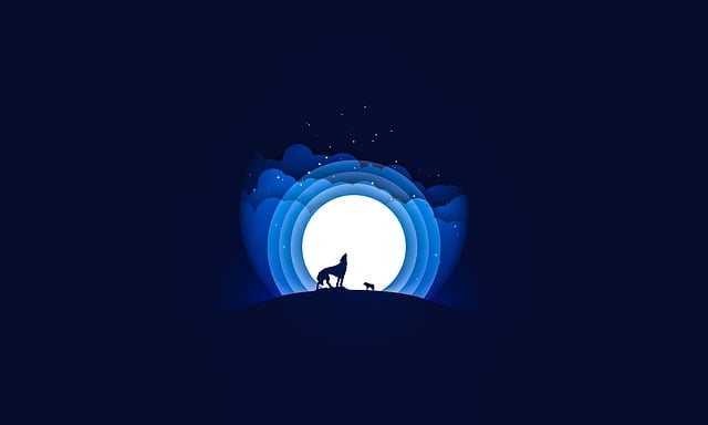 Download free HD stock image of A Month Full Moon Free a month full moon wolf illustration