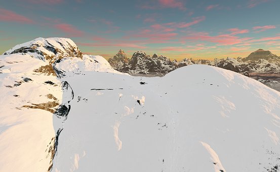 Bjergryg, Sne, Hvid, Topmøde, Skying