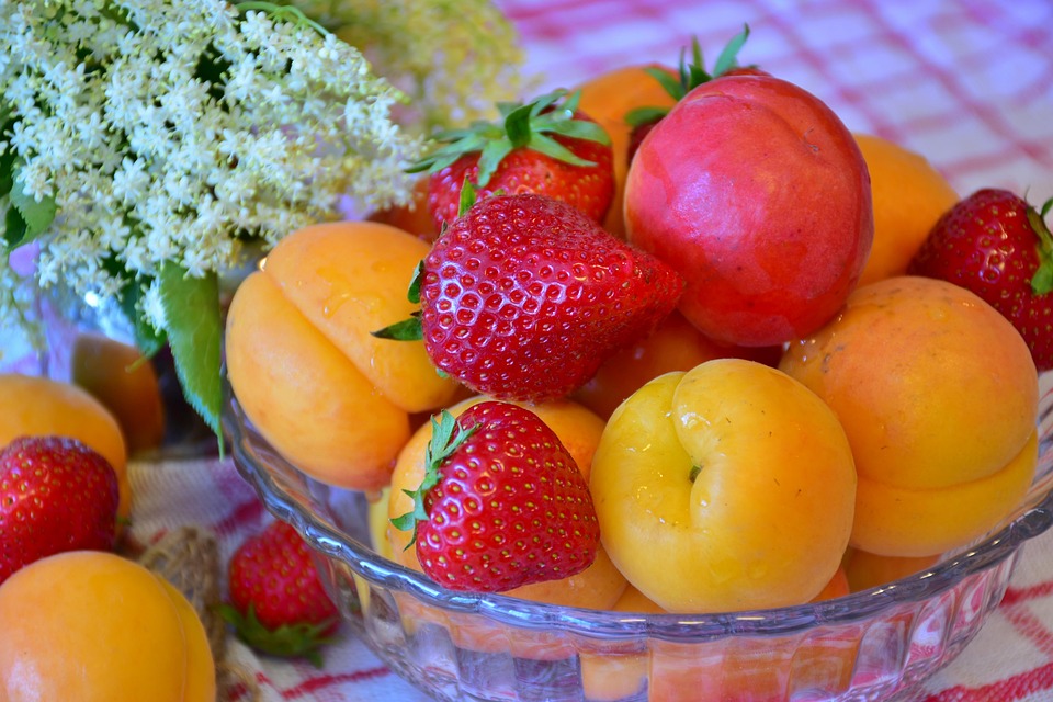 Frutta, Fragole, Albicocche, Natura, Rosso, Dolce