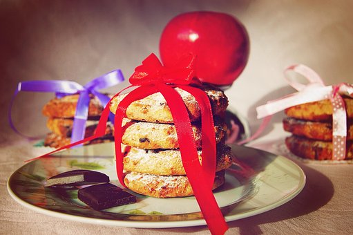 Comida, Rojo, Manzana, Galletas