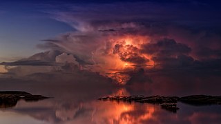 Thunderstorm, Ocean, Twilight