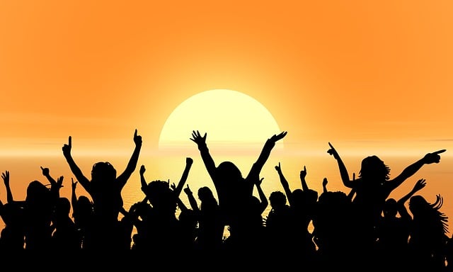 Free celebration party sunset illustration