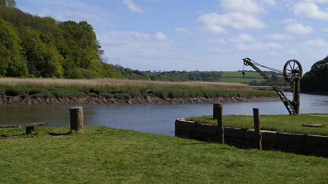 Wasser, Hafenkran, Himmel, Fluss, Grün