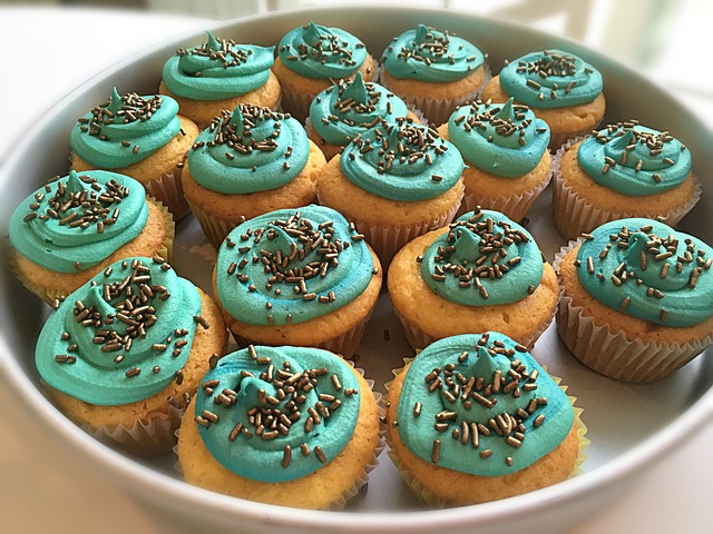 Free Cupcakes Teal photo and picture