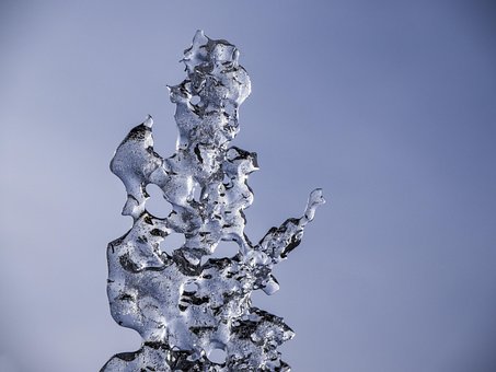 Is, Skår, Smeltning, Himmel, Vinter
