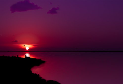 Sonnenuntergang, Küste, Landschaft