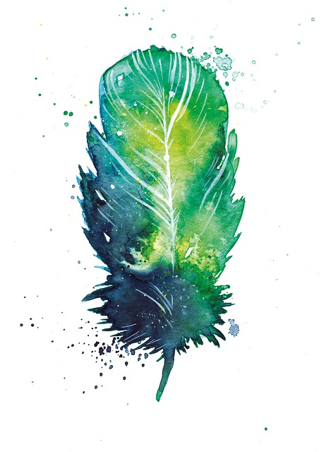 Free Feather Watercolor illustration and picture
