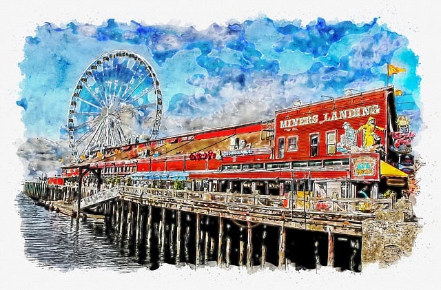 Free seattle washington city illustration