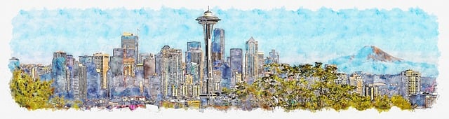 Free seattle washington city illustration