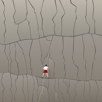 Escalador, Muro, Rocha, Escalando