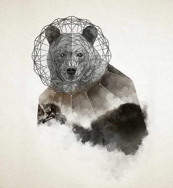 Free bear geometric animal illustration
