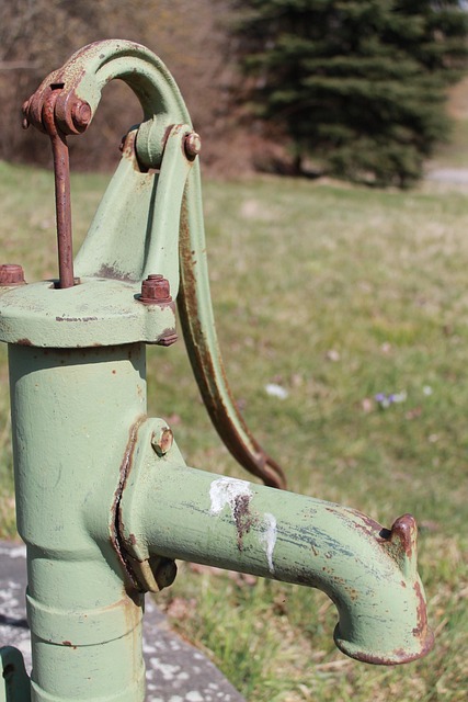 Vand, Pumpe, Gammel, Vintage, Springvand