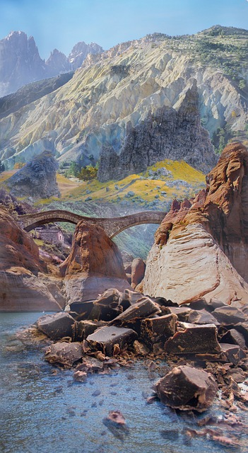 Fantasielandschaft, Fluss, Digital