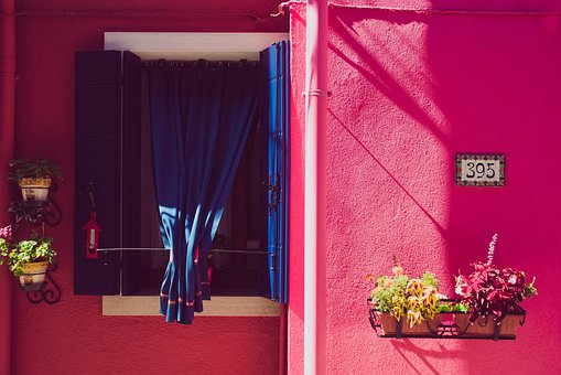 Multicolorido, Casa, Rosa, Roxa, Tolet
