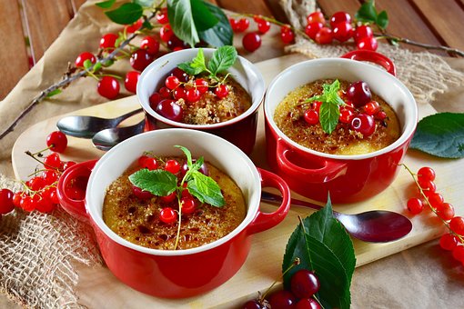Makanan penutup, Currants, Crème Brûlée, Brulee