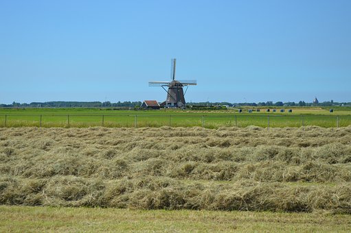 Molino, Paisaje, Aire, Azul