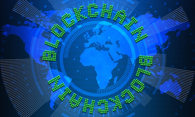 Free blockchain bitcoin technology illustration