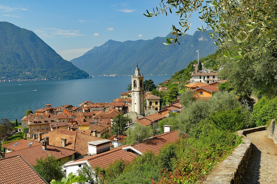 Italya, Como Gölü, Sala Comacina, Göl, Tatil, Şehir