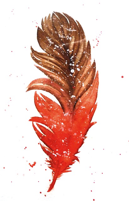 Free Feather Watercolor illustration and picture