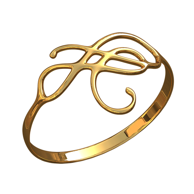 Free ring with ornament decoration gold illustration