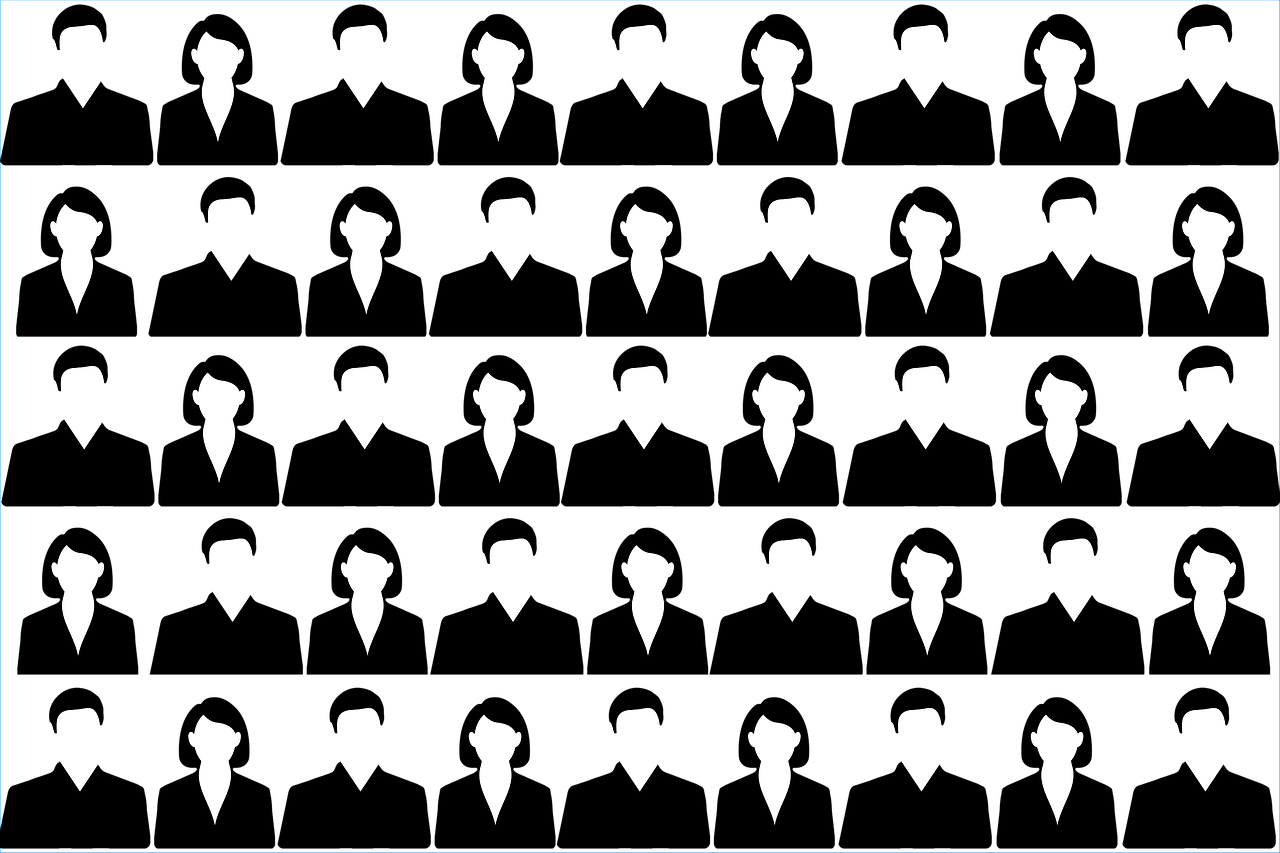 Free crowd people silhouettes illustration