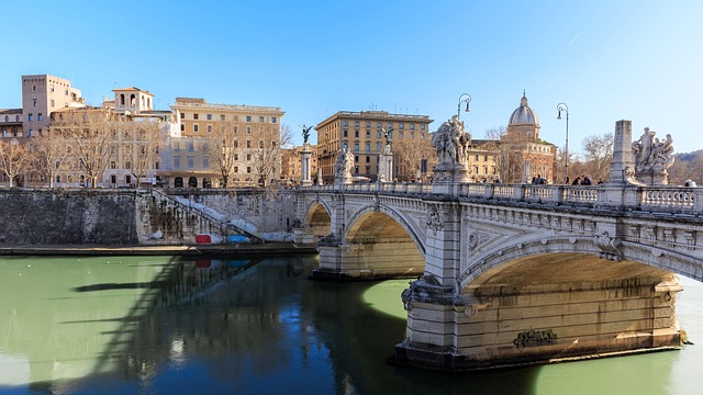 Rome, Brug, Rivier, Italië, Zomer, Water