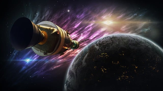 Free spaceship space planet illustration